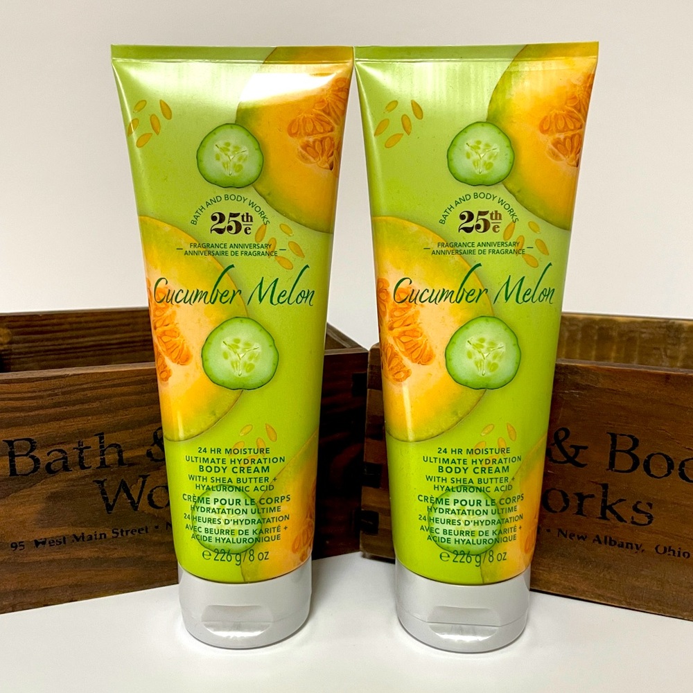 Bath and Body Works Cucumber Melon Body Cream x 2. New!
